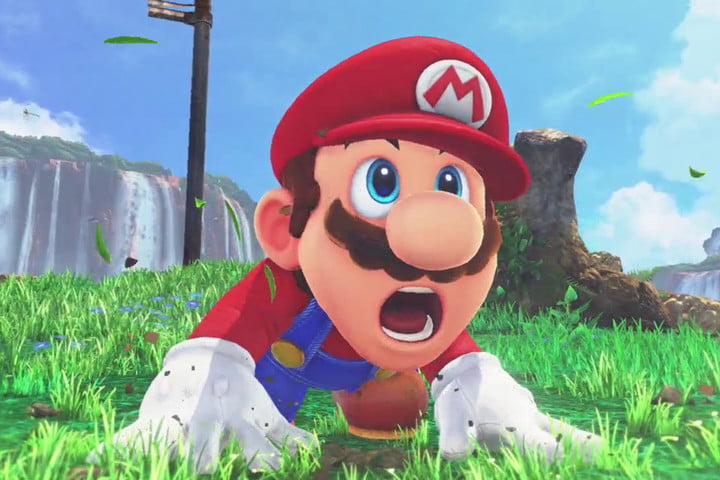 Mario con un'espressione sconvolta.