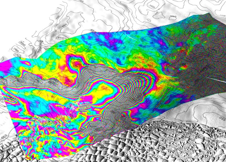 Dati radar del ghiacciaio Thwaites in Antartide