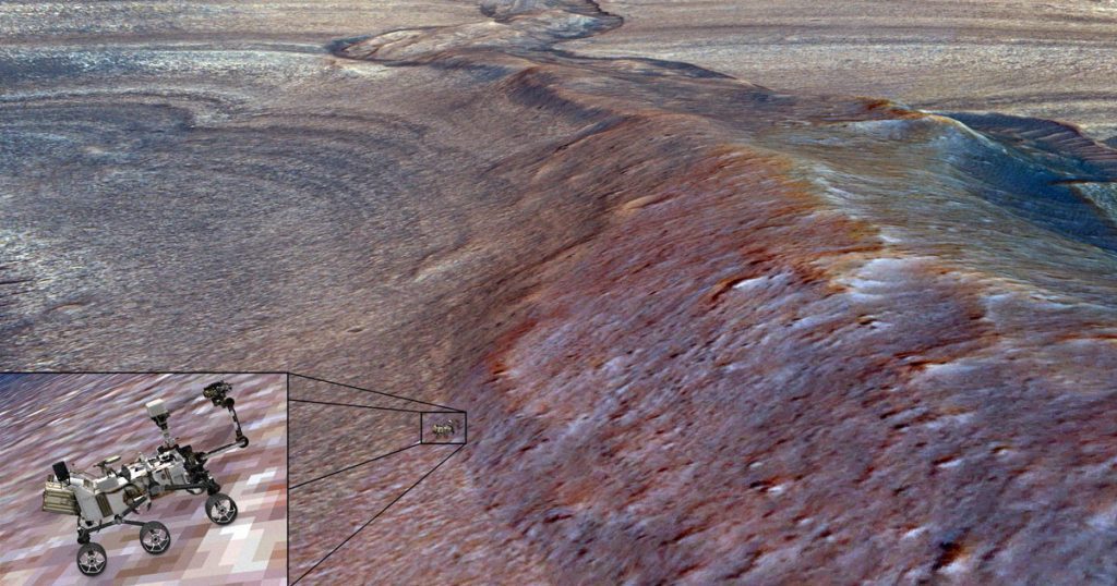 Il Mars Rover della NASA segue il percorso di quello che sembra essere un antico fiume